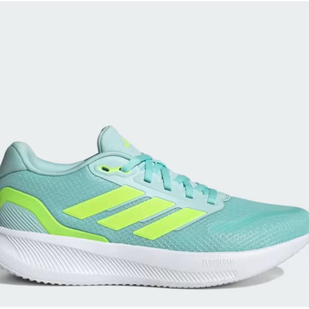 adidas Women's Aqua Running Shoe with Neon Yellow Stripes